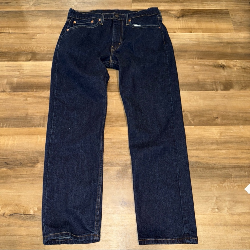 Levi's Men 502 Denim Jeans Tapered Fit  Dark Blue Wash Pants 34x30 Casual